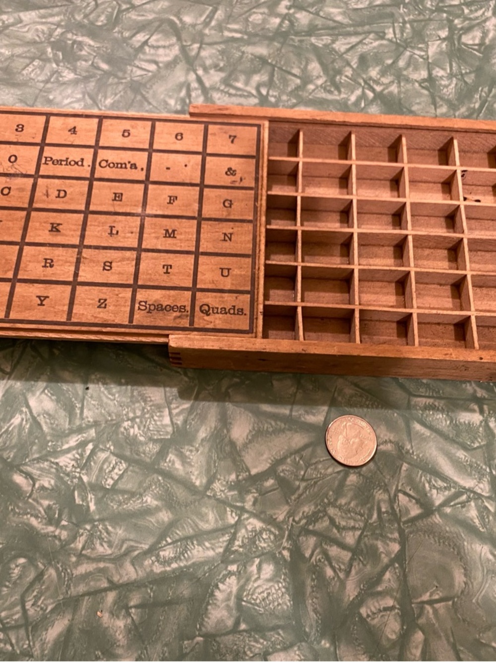 Neat Old Vintage Wooden Typesetting Letter Storage Box